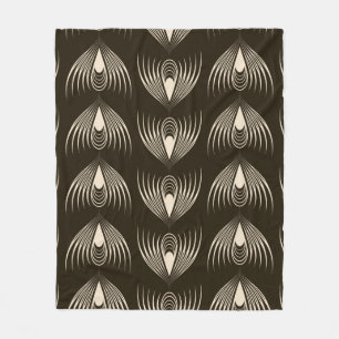 Seamless ornamental pattern. Repeating monochrome  Fleece Blanket