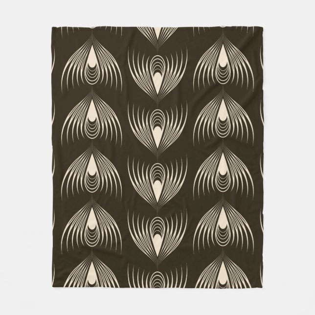 Seamless ornamental pattern. Repeating monochrome  Fleece Blanket (Front)