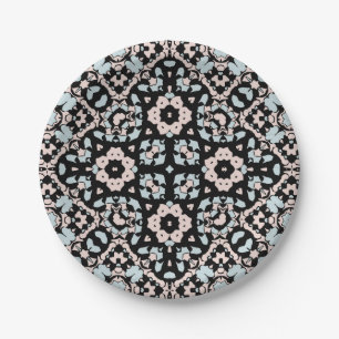 Seamless ornamental retro moroccan arabic vintage paper plate