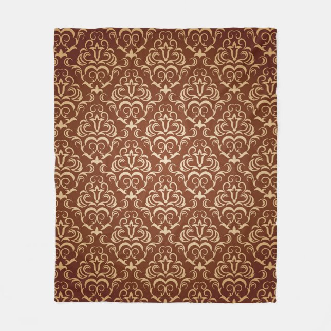 Seamless ornamental wallpaper, floral pattern, ill fleece blanket (Front)