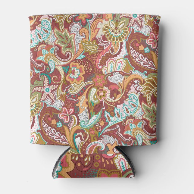 Seamless paisley: elegant background pattern. can cooler (Front)