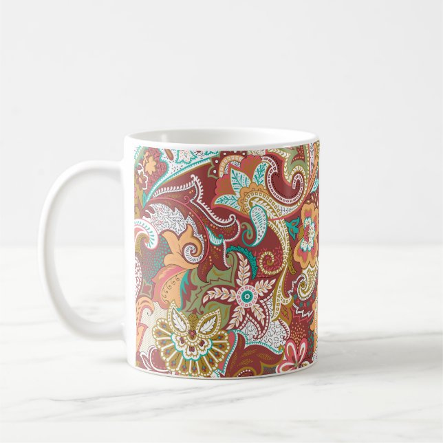 Seamless paisley: elegant background pattern. coffee mug (Left)