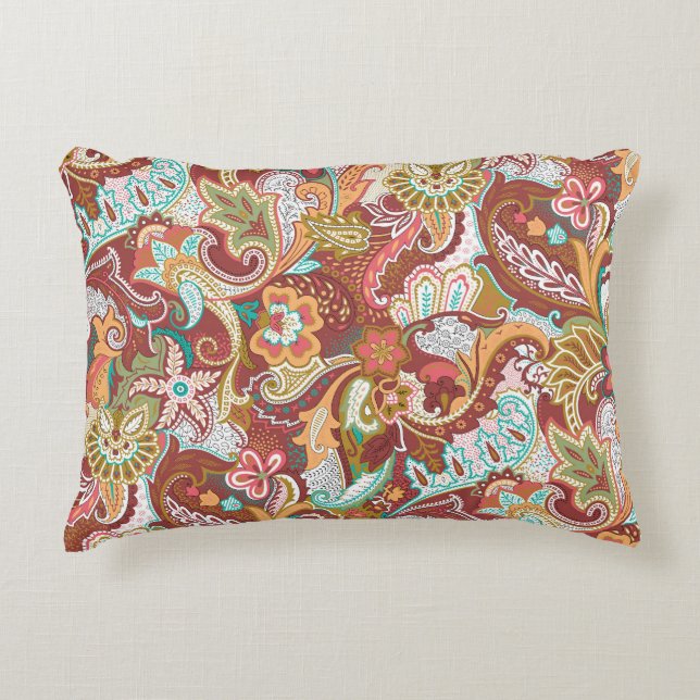Seamless paisley: elegant background pattern. decorative cushion (Front)