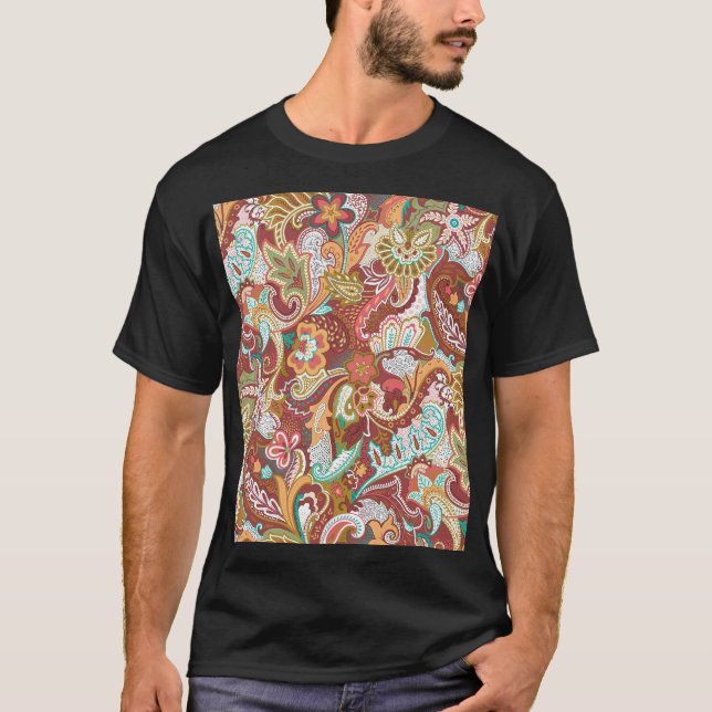 Seamless paisley: elegant background pattern. T-Shirt (Front)