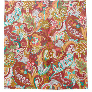 Seamless paisley Pattern on background Shower Curtain
