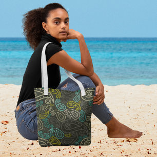 Seamless paisley tote bag