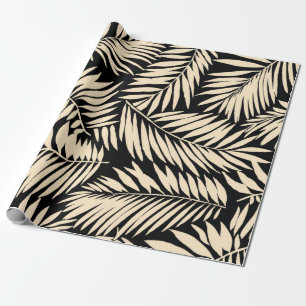 Seamless Palm Leaf Pattern in Wrapping Paper