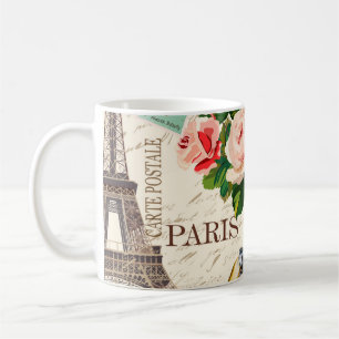 Seamless Paris vintage background with retro car, Coffee Mug