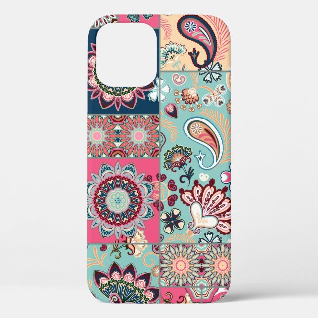 Seamless patchwork background with paisley and flo Case-Mate iPhone case (Back)