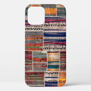Seamless patchwork collage mix quilt pattern print iPhone 12 case