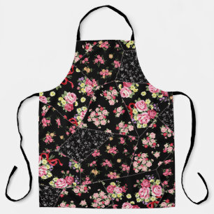 Seamless patchwork of pretty floral design apron