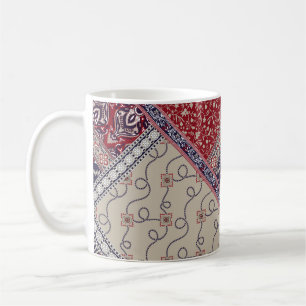 Seamless patchwork pattern on navy patchwork, abst coffee mug