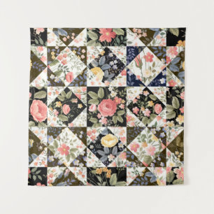 seamless patchwork pattern with flowers tapestry