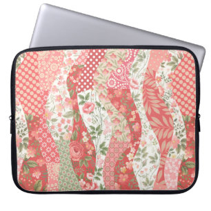 seamless patchwork pattern with roses laptop sleeve