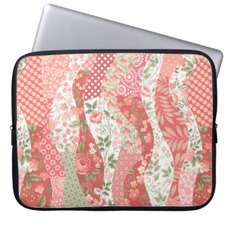 seamless patchwork pattern with roses laptop sleeve