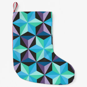 Seamless patchwork pattern with stars. Abstract ge Small Christmas Stocking