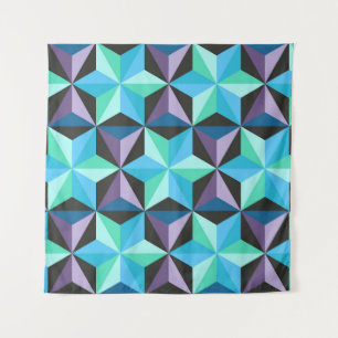 Seamless patchwork pattern with stars. Abstract ge Tapestry