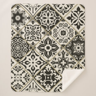 Seamless patchwork tile with Islam, Arabic, Indian Sherpa Blanket