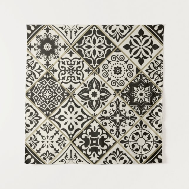 Seamless patchwork tile with Islam, Arabic, Indian Tapestry (Front)