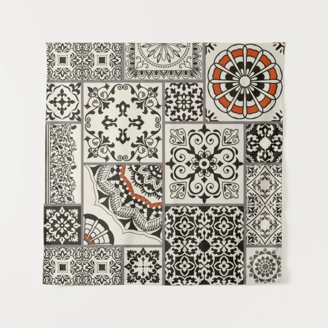 Seamless patchwork tile with Islam, Arabic, Indian Tapestry (Front)