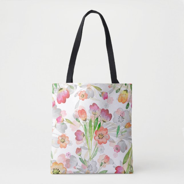 seamless pattern abstracts floral composition tuli tote bag (Front)