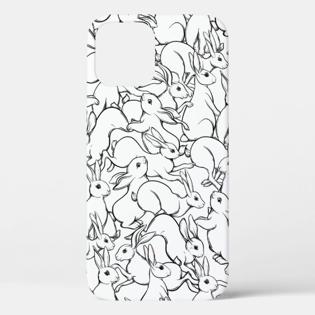 Seamless pattern, background with cute rabbits, ha Case-Mate iPhone case (Back)
