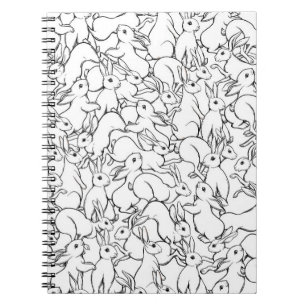 Seamless pattern, background with cute rabbits, ha notebook