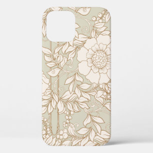 Seamless pattern, background with decorative flowe iPhone 12 case