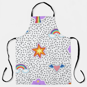 Seamless pattern background with patch cartoon sta apron