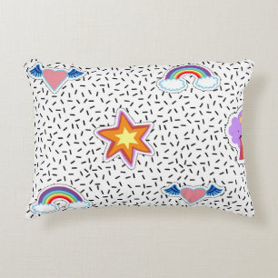 Seamless pattern background with patch cartoon sta decorative cushion