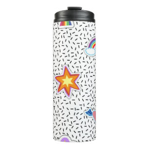 Seamless pattern background with patch cartoon sta thermal tumbler