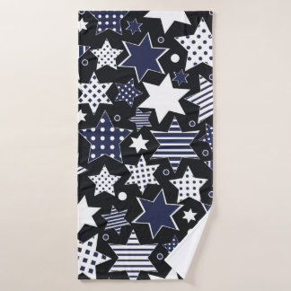 Seamless pattern background with stylised starspat bath towel