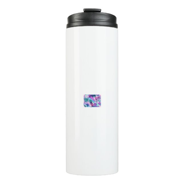 Seamless pattern, background with tropical plants, thermal tumbler (Front)