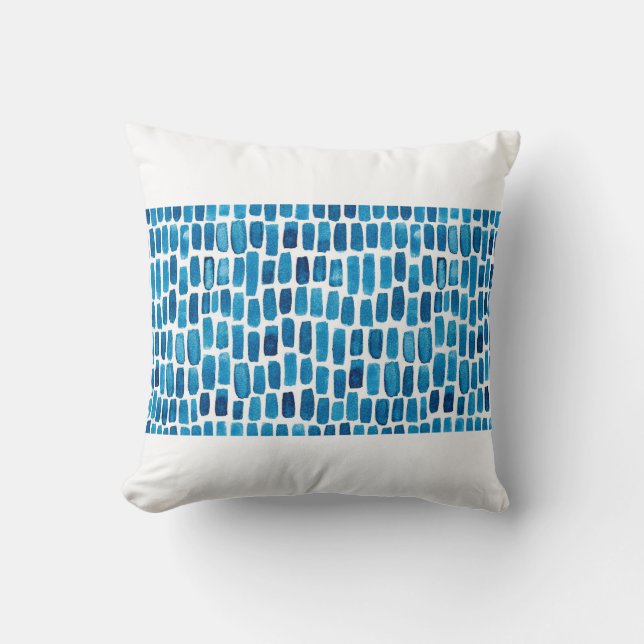 Seamless pattern background with watercolor blue s cushion (Front)