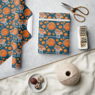 Seamless Pattern Basketball Sports Wrapping Paper