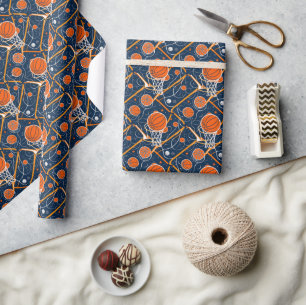Seamless Pattern Basketball Sports Wrapping Paper