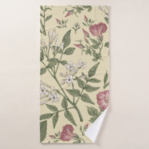 Seamless pattern. Beautiful fabric blooming realis Bath Towel