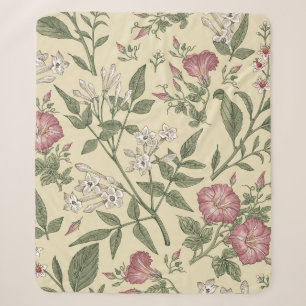 Seamless pattern. Beautiful fabric blooming realis Sherpa Blanket