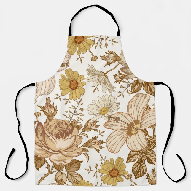 Seamless pattern. Beautiful pink blooming realisti Apron (Front)