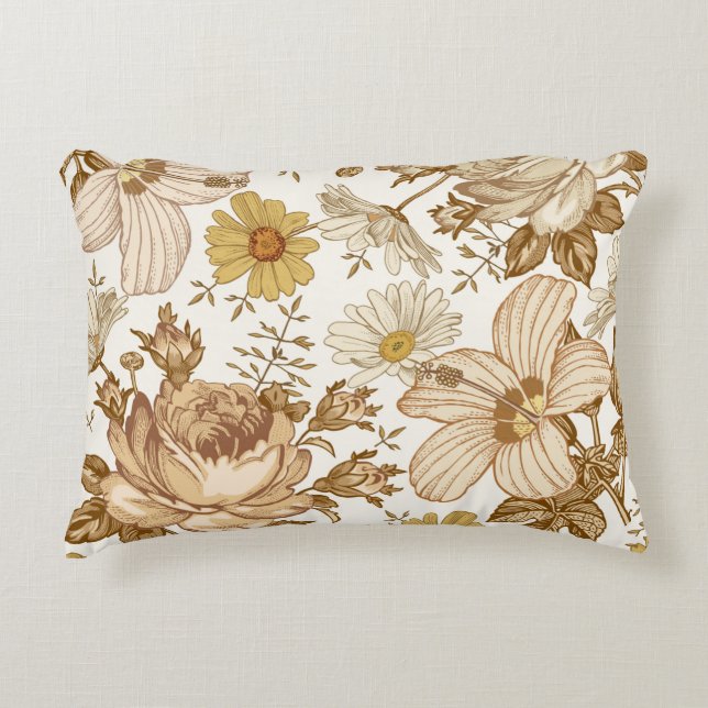 Seamless pattern. Beautiful pink blooming realisti Decorative Cushion (Front)
