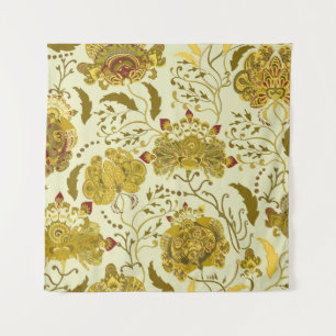 Seamless pattern, big indian paisley flowers. Tren Tapestry