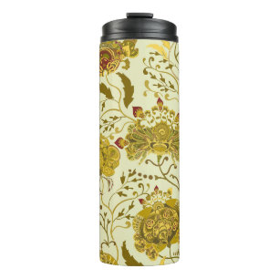 Seamless pattern, big indian paisley flowers. Tren Thermal Tumbler