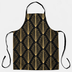 Seamless pattern black and gold background apron