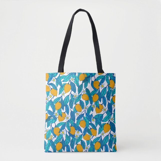 Seamless pattern. Blooming lemon. Flowers neroli.  Tote Bag (Front)
