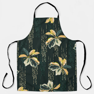 Seamless pattern Botanical VARIEGATED PLANTS, leav Apron