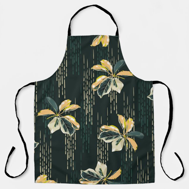 Seamless pattern Botanical VARIEGATED PLANTS, leav Apron (Front)
