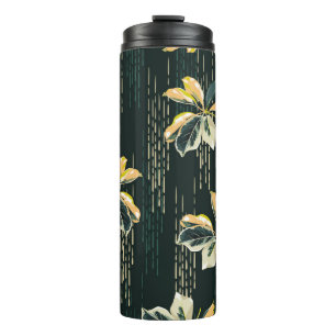 Seamless pattern Botanical VARIEGATED PLANTS, leav Thermal Tumbler