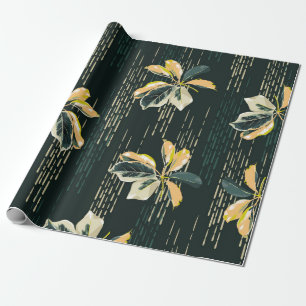 Seamless pattern Botanical VARIEGATED PLANTS, leav Wrapping Paper