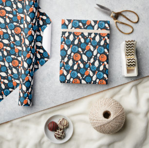 Seamless Pattern Bowling Sports Wrapping Paper
