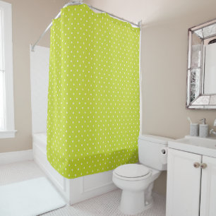 Seamless pattern bright lime polka dot pattern shower curtain